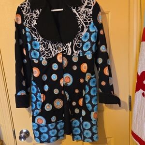 Barcelona-style Colorful Patterned Trench Coat